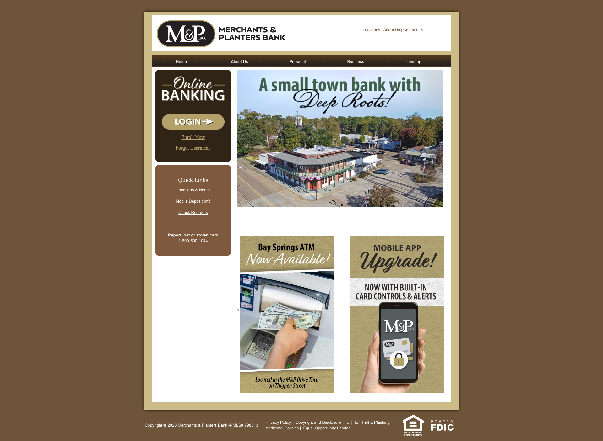 The previous Merchants & Planters website